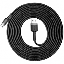 Оригинален USB кабел BASEUS Cafule Cable Micro USB за зареждане и пренос на данни - черен със сребристо