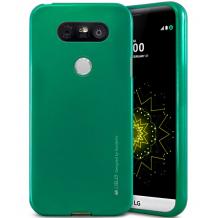 Луксозен силиконов калъф / гръб / TPU MERCURY i-Jelly Case Metallic Finish за LG G5 - тъмно зелен