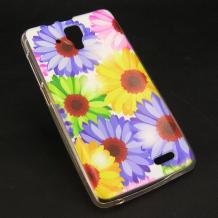 Силиконов калъф / гръб / TPU за Lenovo A536 - цветя