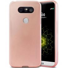 Луксозен силиконов калъф / гръб / TPU MERCURY i-Jelly Case Metallic Finish за LG G5 - Rose Gold