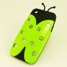 Твърд гръб 3D за Apple iPhone 5 / iPhone 5S / iPhone SE - светещ / зелена калинка