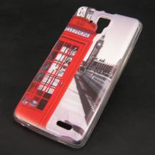 Силиконов калъф / гръб / TPU за Lenovo A536 - Telephone in London / сив