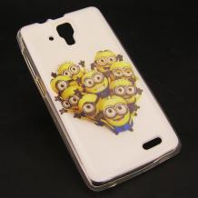 Силиконов калъф / гръб / TPU за Lenovo A536 - бял / Миньони / Minions