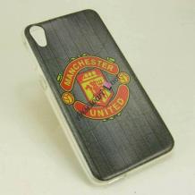 Силиконов калъф / гръб / TPU за HTC Desire 10 / Lifestyle - Manchester United / сив