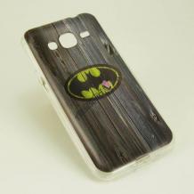 Силиконов калъф / гръб / TPU Samsung Galaxy J5 J500 - Batman / сив