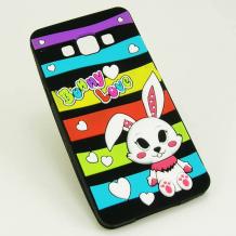 Силиконов калъф / гръб / TPU 3D за Samsung Galaxy A5 A500F - черен / зайче / Bunny Love
