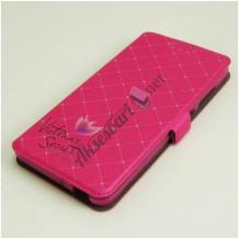 Кожен калъф Flip тефтер Flexi със стойка за Apple iPhone 7 - розов / Victoria`s Secret