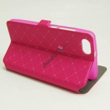 Кожен калъф Flip тефтер Flexi със стойка за Apple iPhone 5 / iPhone 5S / iPhone SE - розов / Victoria`s Secret