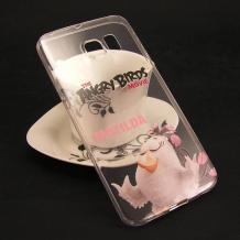 Ултра тънък силиконов калъф / гръб / TPU Ultra Thin за Samsung Galaxy S7 Edge G935 - прозрачен / Angry Birds / Matilda