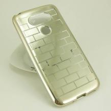Силиконов калъф / гръб / TPU за LG G5 - сребрист / правоъгълници