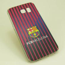 Твърд гръб за Samsung Galaxy S6 G920 - синьо и червено райе / FC Barcelona