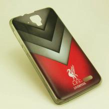 Ултра тънък силиконов калъф / гръб / Ultra Thin TPU за Lenovo A536 - FC Liverpool / сиво и червено