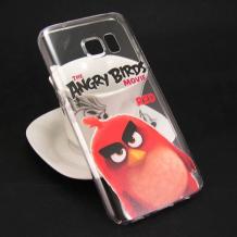Твърд гръб за Samsung Galaxy S7 G930 - прозрачен / Angry Birds / Red