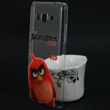 Твърд гръб за Samsung Galaxy Grand Prime G530 - прозрачен / Angry Birds / Red