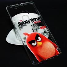 Твърд гръб за Huawei P9 - прозрачен / Angry Birds / Red