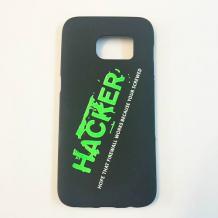 Силиконов калъф / гръб / TPU за Samsung Galaxy S7 G930 - черен / Hacker