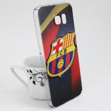 Твърд гръб за Samsung Galaxy S6 Edge G925 - FC Barcelona / цветен