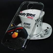 Твърд гръб за Samsung Galaxy S4 I9500 / Samsung S4 I9505 / Samsung S4 i9515 - прозрачен / Angry Birds / Bomb