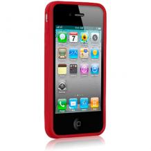 Силиконова обвивка за Apple iPhone 4 / 4G / 4S - Bumper - червен