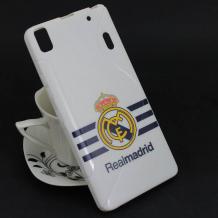 Силиконов калъф / гръб / TPU за Lenovo A7000 - Real Madrid / бял