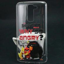 Твърд гръб за LG K7 - прозрачен / Angry Birds / Why so angry