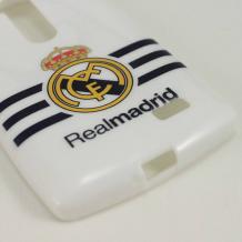 Силиконов калъф / гръб / TPU за LG L Fino D290N - Real Madrid / бял