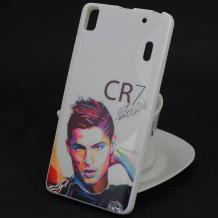 Силиконов калъф / гръб / TPU за Lenovo A7000 - бял / Ronaldo / CR7