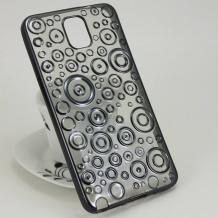 Силиконов калъф / гръб / TPU за Samsung Galaxy Note 3 N9000 / Samsung Note 3 N9005 - прозрачен с кръгове / Black