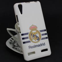 Силиконов калъф / гръб / TPU за Lenovo A6000 / A6010 - Real Madrid / бял