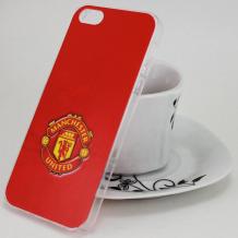 Твърд гръб за Apple iPhone 5 / iPhone 5S / iPhone SE - червен / Manchester United