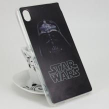 Силиконов калъф / гръб / TPU за Sony Xperia M4 / M4 Aqua - черен / Star Wars