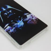 Силиконов калъф / гръб / TPU за Sony Xperia M4 / M4 Aqua - черен / Darth Vader