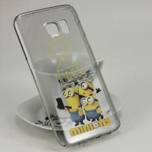 Твърд гръб за Samsung Galaxy S7 G930 - сив / Minions / Idea