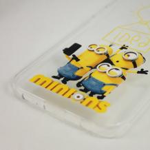 Твърд гръб за Samsung Galaxy S6 Edge G925 - прозрачен / Minions / Idea