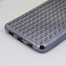 Луксозен силиконов калъф / гръб / TPU за Huawei Ascend P8 Lite / Huawei P8 Lite - тъмно сив / релефен