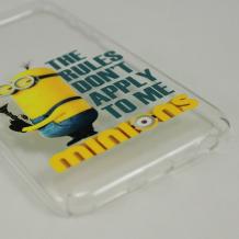 Твърд гръб за Apple iPhone 5 / iPhone 5S / iPhone SE - прозрачен / Minion