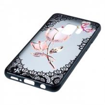 Силиконов калъф / гръб / TPU за Samsung Galaxy S9 G960 - роза / пеперуда