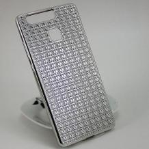 Луксозен силиконов калъф / гръб / TPU за Huawei P9 - сребрист / релефен