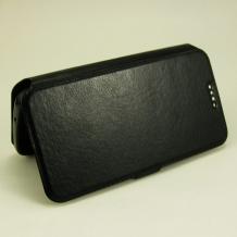 Кожен калъф Flip тефтер със стойка за HTC Desire 825 - черен / Flexi