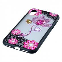 Силиконов калъф / гръб / TPU за Apple iPhone X / iPhone XS - розови цветя
