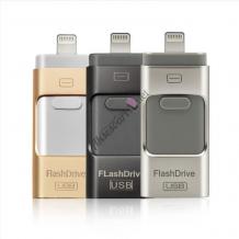 USB Flash Drive / USB флаш памет 3в1 за Apple iPhone / Android - 16 GB / черна