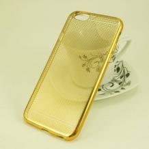 Силиконов калъф / гръб / TPU за Apple iPhone 6 Plus / iPhone 6S Plus - златист / мрежа 