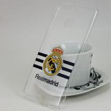 Твърд гръб за Huawei P9 - прозрачен / Real Madrid