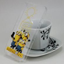 Твърд гръб за Apple iPhone 5 / iPhone 5S / iPhone SE - прозрачен / Minions / Idea