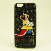 Оригинален твърд гръб с камъни за Apple iPhone 6 / iPhone 6S - Proud To Be A Minion