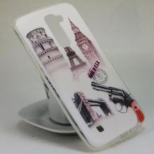 Силиконов калъф / гръб / TPU за LG K10 - Eiffel Tower & Big Ben