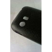 Заден предпазен твърд гръб / капак / за Samsung Galaxy Y S5360 - черен имитиращ кожа