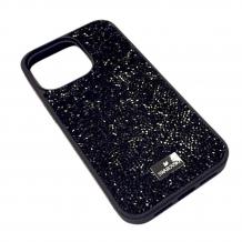 Луксозен твърд гръб Swarovski за Apple iPhone 15 Pro Max (6.7) - черен / камъни