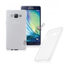 Ултра тънък силиконов калъф / гръб / TPU Ultra Thin i-Zore за Samsung Galaxy A8 - бял / прозрачен