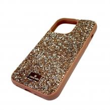 Луксозен твърд гръб Swarovski за Apple iPhone 13 6.1'' - Rose Gold / камъни